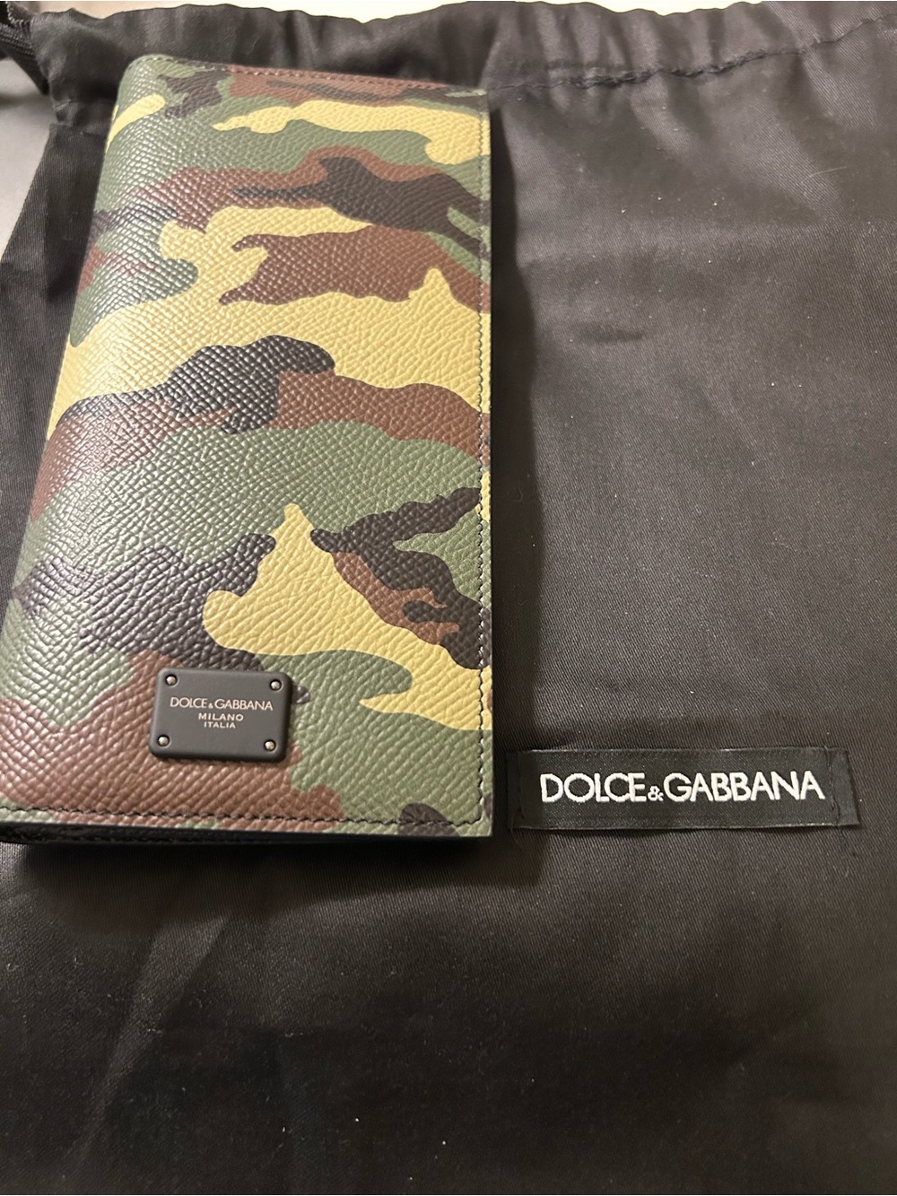 NWT! Dolce & Gabbana Camouflage Leather Long Wallet - Green/Brown/Yellow/Black